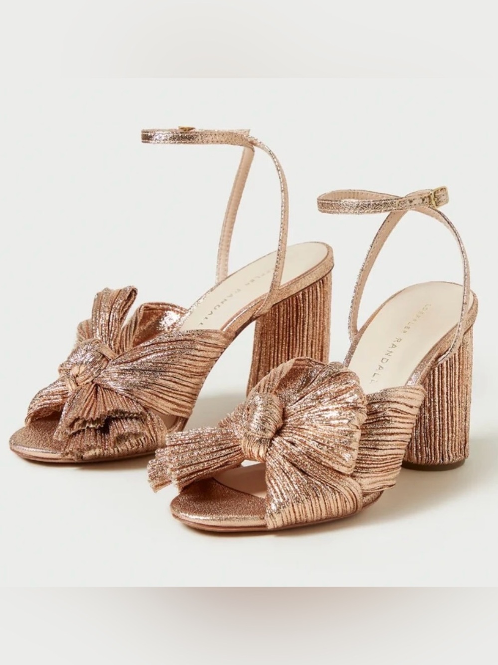 Loeffler Randall Canellia Dune Heels Pleated Bow Shoes 40/9 *NIB*